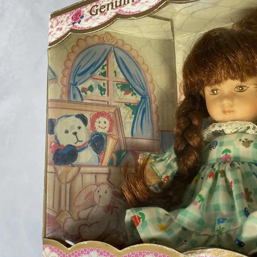 Vintage Genuine Fine Bisque Poseable Porcelain Petites Doll with Dress.